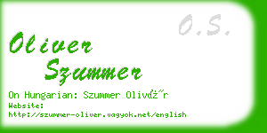 oliver szummer business card